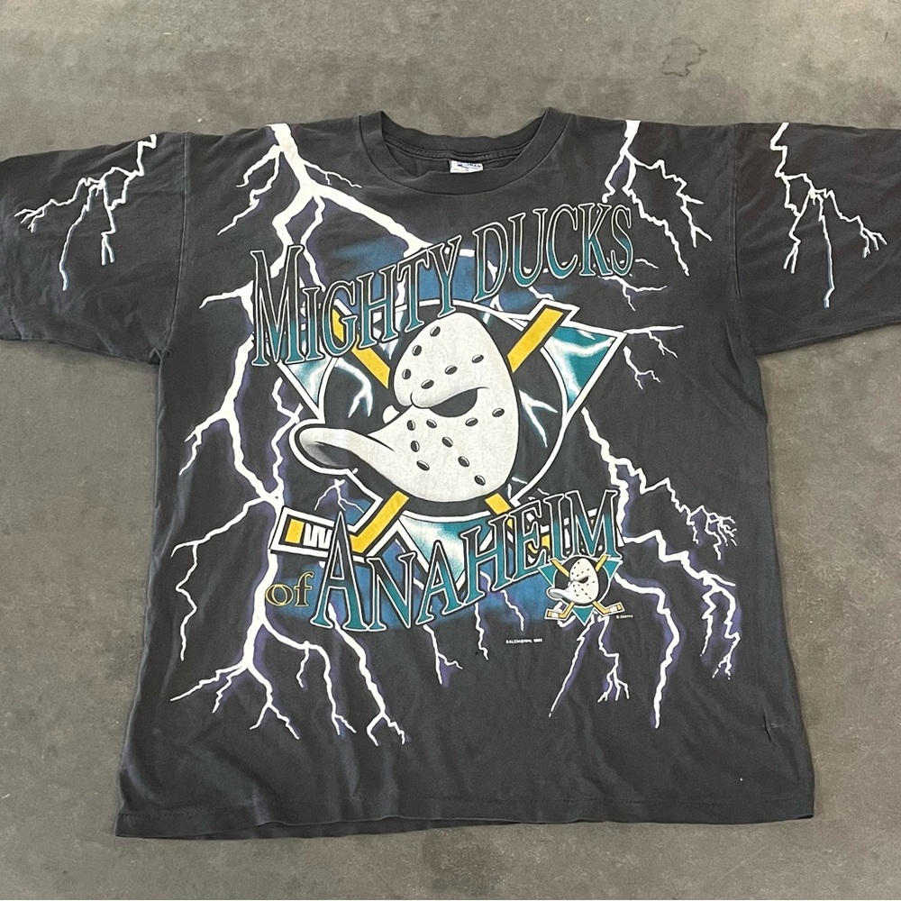 Vintage 1993 Anaheim Ducks Salem Lightning AOP Shirt
